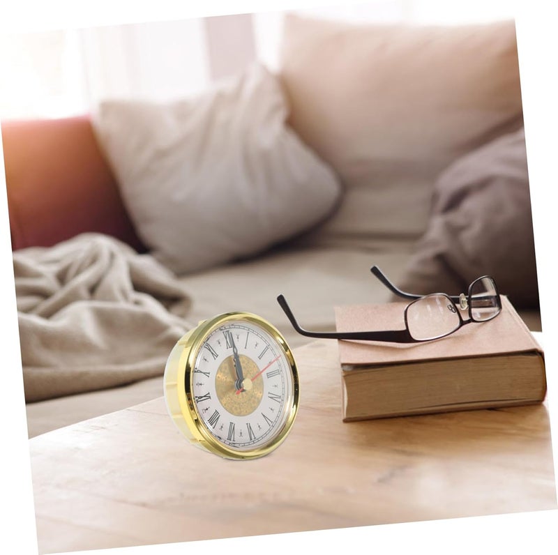 Healifty Vintage Round Clock Insert Replacement with Roman Numerals Quartz Clock Mechanism DIY Kit and Crafts with Lens and Sturdy Bezel Trim - Image 5