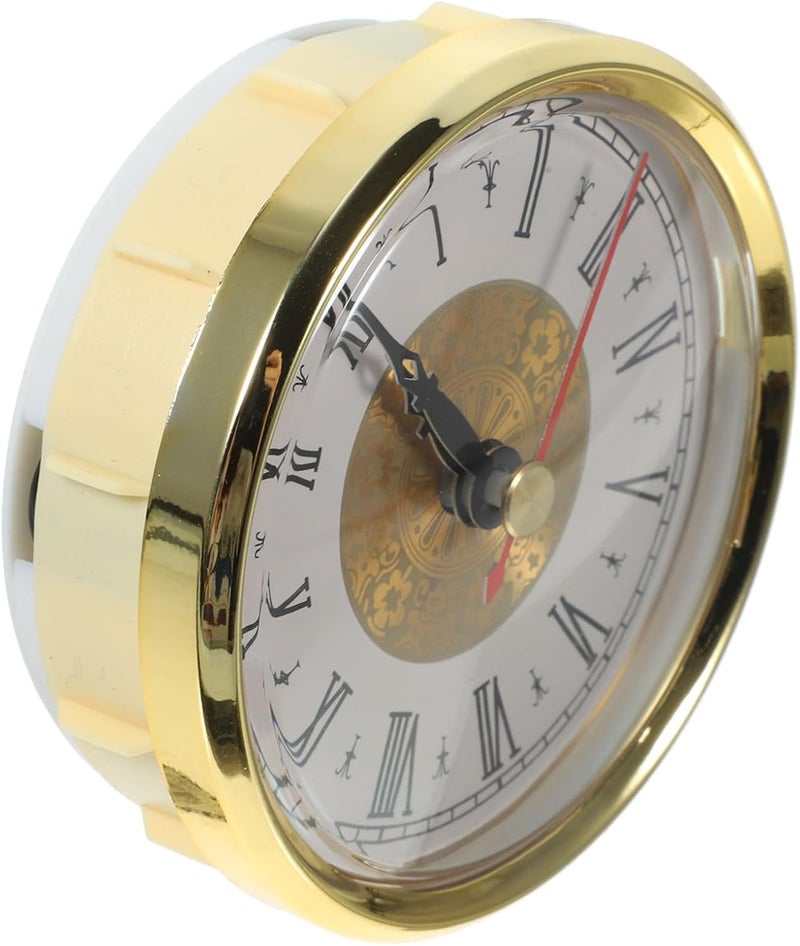 Healifty Vintage Round Clock Insert Replacement with Roman Numerals Quartz Clock Mechanism DIY Kit and Crafts with Lens and Sturdy Bezel Trim - Image 1