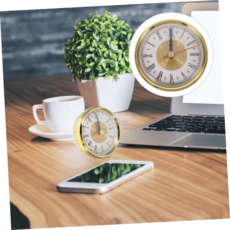 Healifty Vintage Round Clock Insert Replacement with Roman Numerals Quartz Clock Mechanism DIY Kit and Crafts with Lens and Sturdy Bezel Trim - Image 2