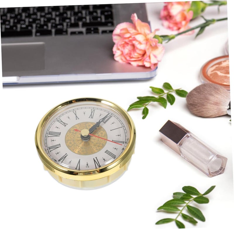 Healifty Vintage Round Clock Insert Replacement with Roman Numerals Quartz Clock Mechanism DIY Kit and Crafts with Lens and Sturdy Bezel Trim - Image 4