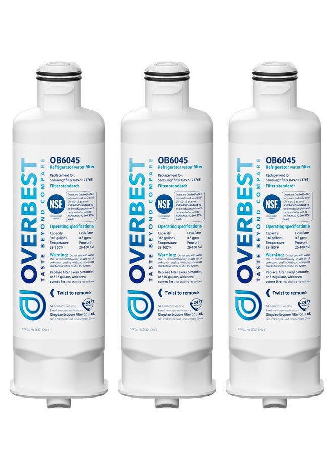 Overbest OB6045 Water Filter Replacement for Samsung® DA97-17376B, 3 Pack - Image 1
