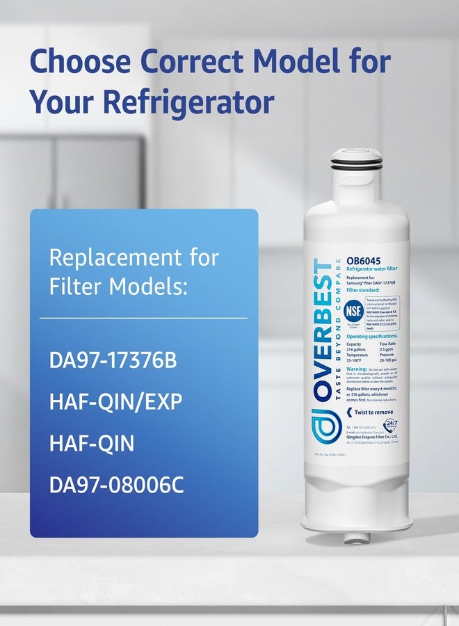 Overbest OB6045 Water Filter Replacement for Samsung® DA97-17376B, 3 Pack - Image 2