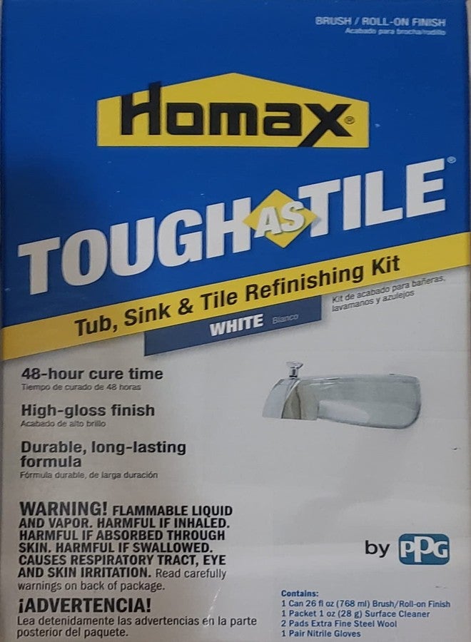 Homax Tub and Tile Refinishing Kit, White, 26 oz, Brush On, Tough as Tile Kit, 1.625 Pound, White(Pack of 1) - Image 3