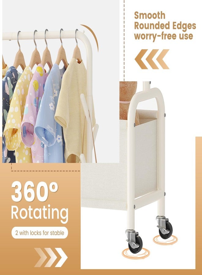 Vriccc Kids Clothing Rack with Storage Box, Kids Dress Up Storage for Coats, Small Garment Rack for Hanging Clothes, Dress Up Holder with Wheels - Image 5