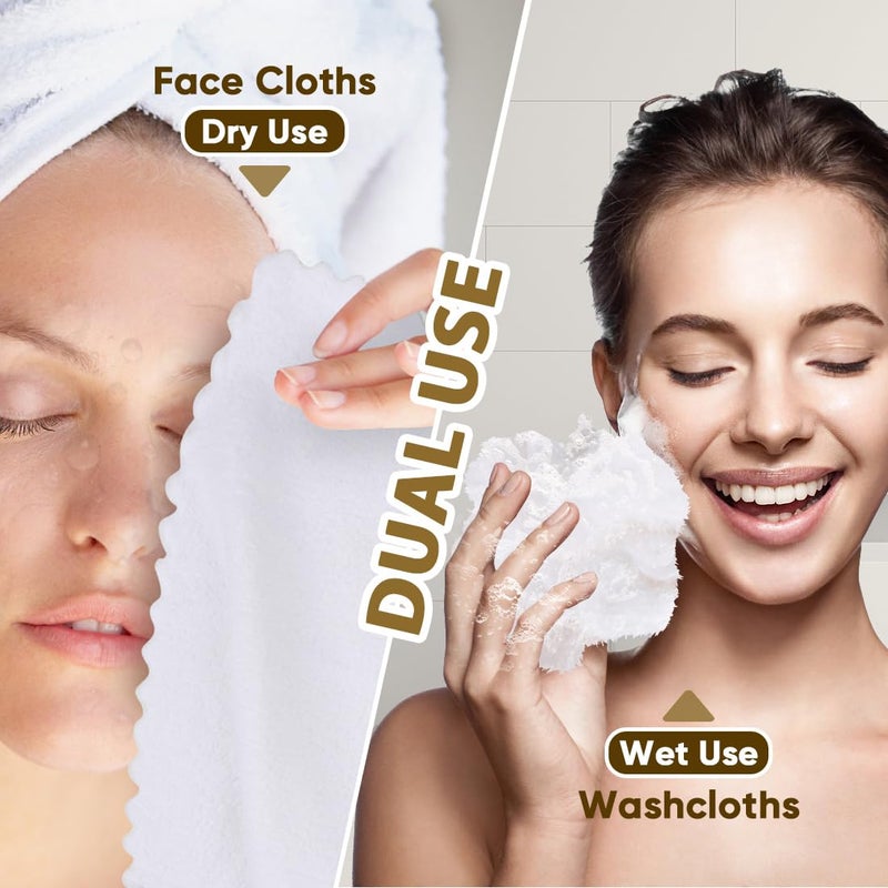 Orighty Washcloths 48 Pack, Ultra Soft Face Cloths 12 x 12 inch, Absorbent & Quick Drying Coral Velvet Washcloth Bulk, Multi-Purpose Face Cloth for Household, Cleansing and Sport (White) - Image 3