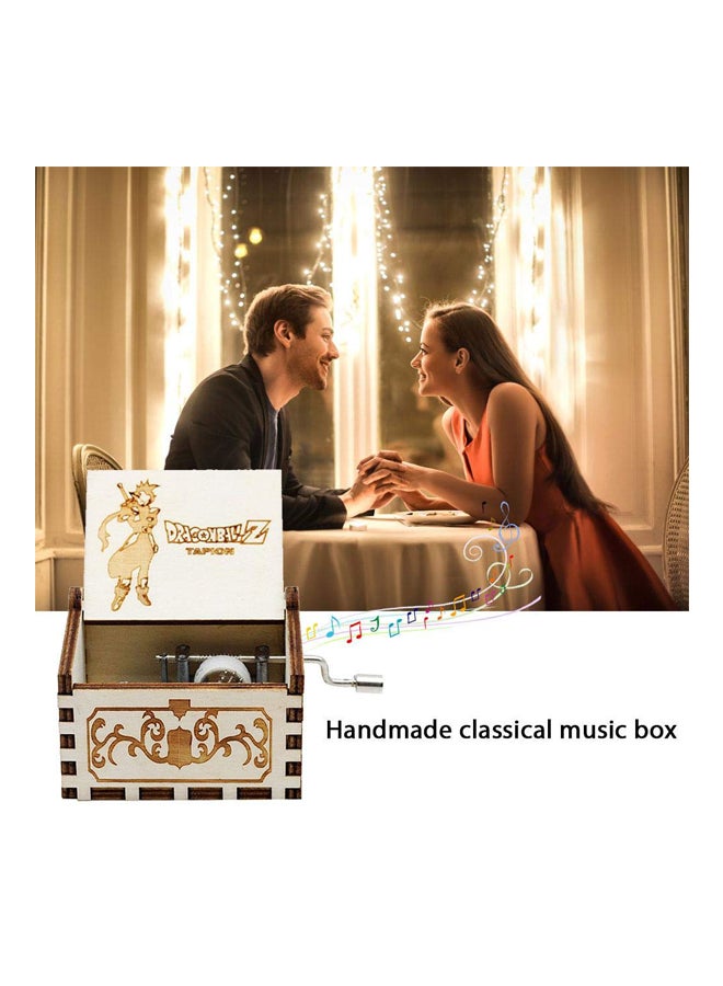 Loquat Dragon Ball Engraved Wooden Hand Crank Musical Box White - Image 2