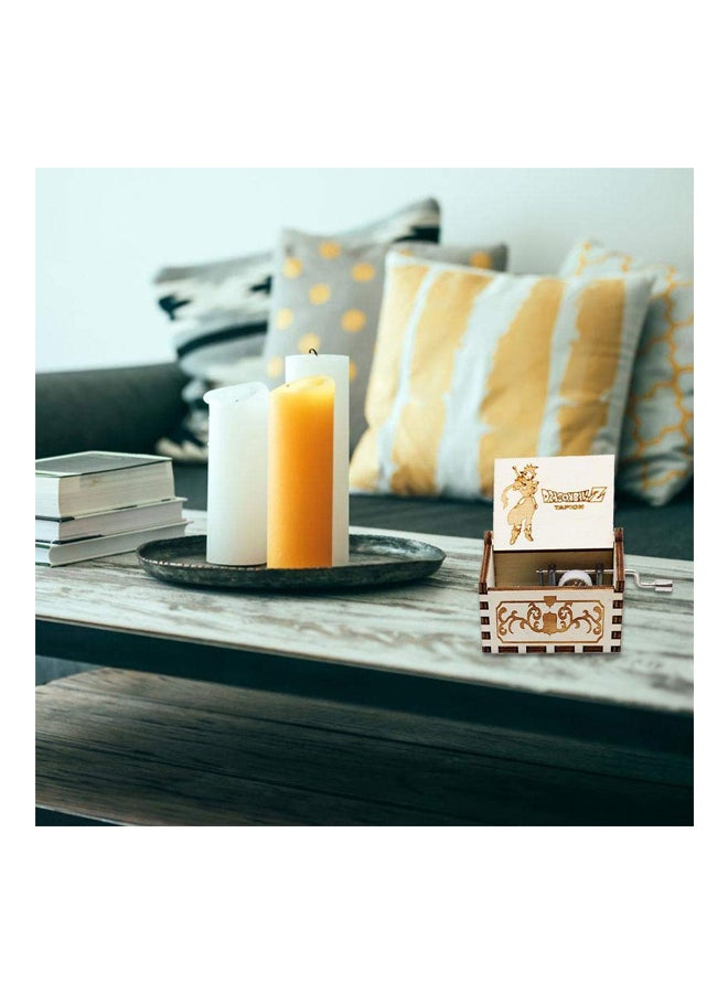 Loquat Dragon Ball Engraved Wooden Hand Crank Musical Box White - Image 3