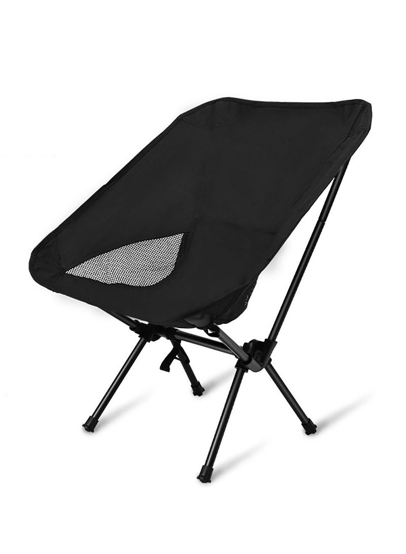 Captaintech Outdoor Folding Chairs, Portable Space Chairs, Fishing/Leisure/Camping Moon Chairs, Black - Image 1