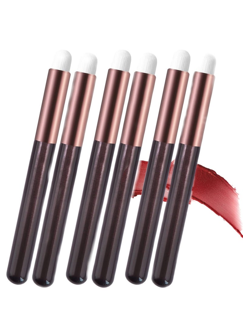 6 Pcs Professional Lip and Eyeshadow Brush Set - Versatile Makeup Applicators for Lipstick, Concealer, and Gloss - Essential Beauty Tools for Flawless Application - Image 1