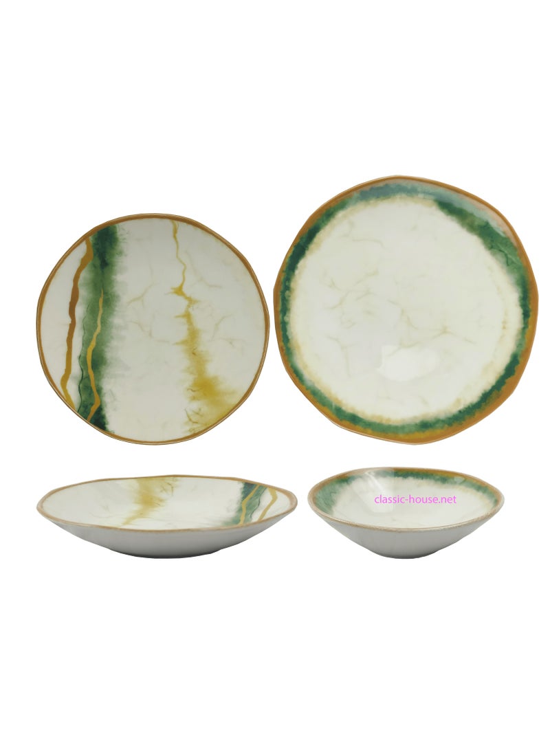 تولو طقم عشاء تركى بورسلين 24 قطعة براند تولو - Image 1