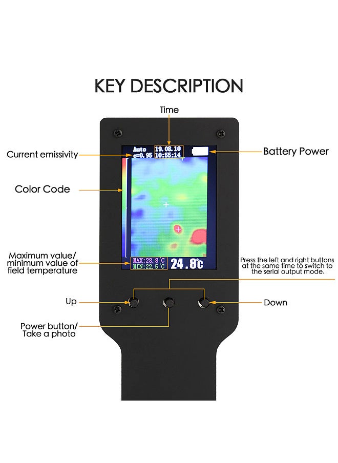 Generic - 2.4 Inch Digital LCD Display Screen Portable Handheld Infrared Thermal Imager Thermal Imaging Camera Thermometer Measurement Instrument Multipurpose Detection Tool - Image 1