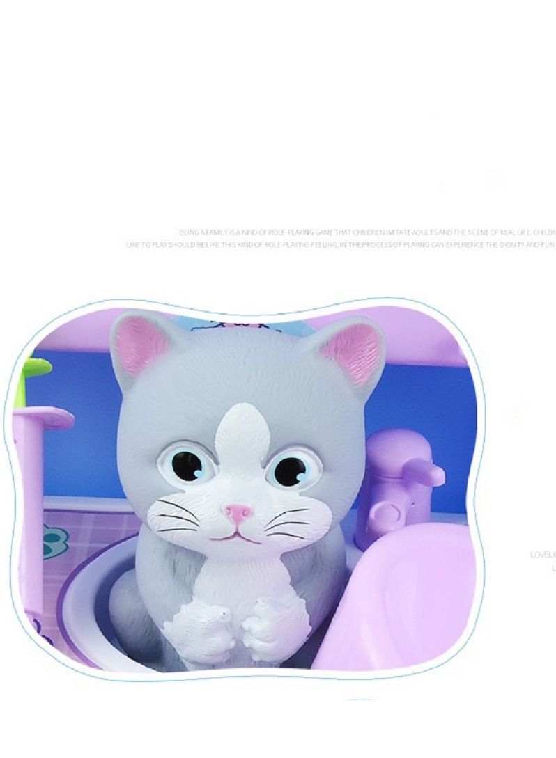 Pet Cat 3 IN 1 Carrier Pet Care Role Play Vet Toy Set for Kids