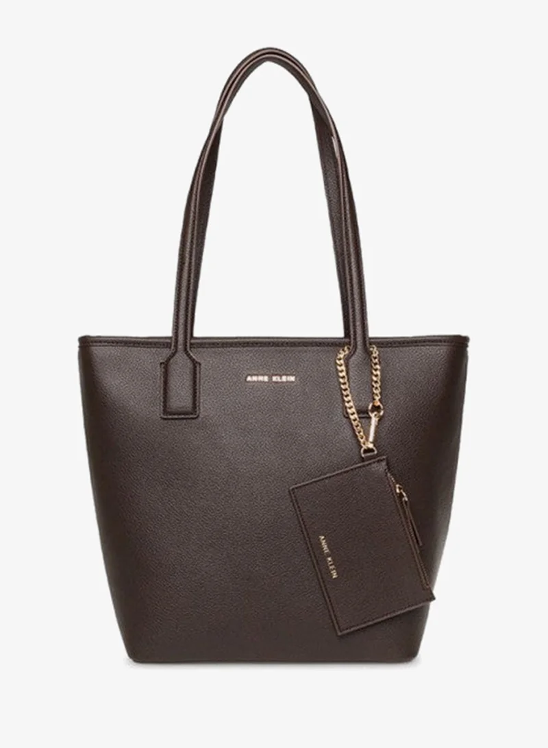 Anne Klein Logo Detail Zippered Tote Bag