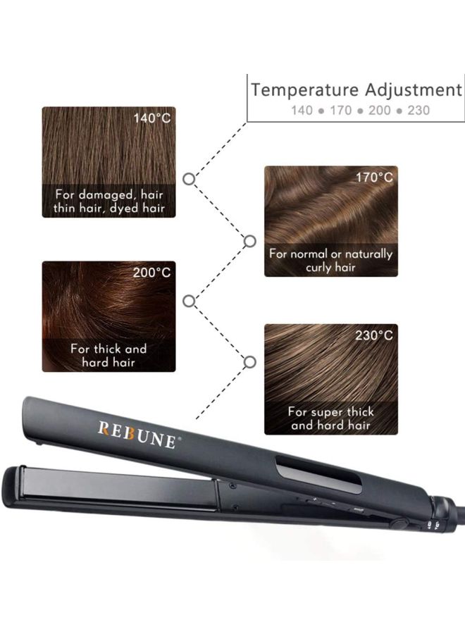 REBUNE Hair Straightener RE-2023 Black 400grams - Image 3