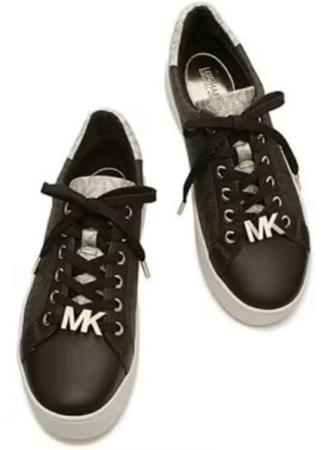 Michael Kors Women’s Poppy Brown Sneakers – Color-Block Logo, Size 11 - Image 4