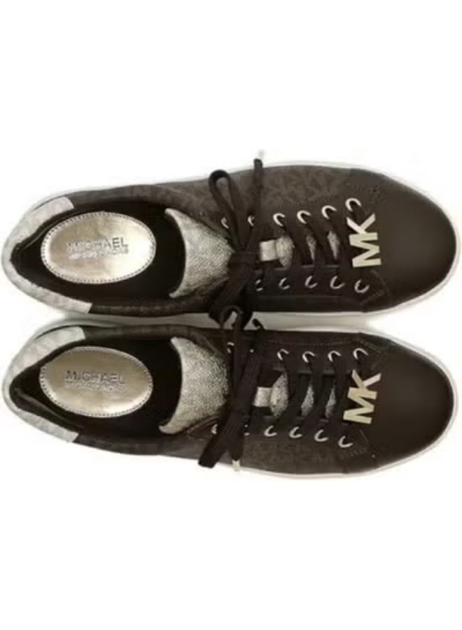Michael Kors Women’s Poppy Brown Sneakers – Color-Block Logo, Size 11 - Image 2
