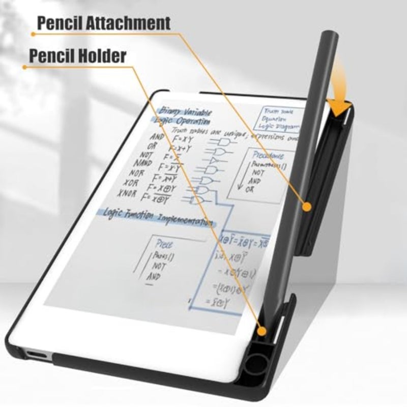 حافظة Zuooiec لـ reMarkable Paper Pro Move 7.3" 2025، غطاء خلفي صلب نحيف وغطاء حماية للكتاب مع حامل قلم مدمج لتحريك الورق الرائع، النوم/الاستيقاظ التلقائي (أسود) - Image 5