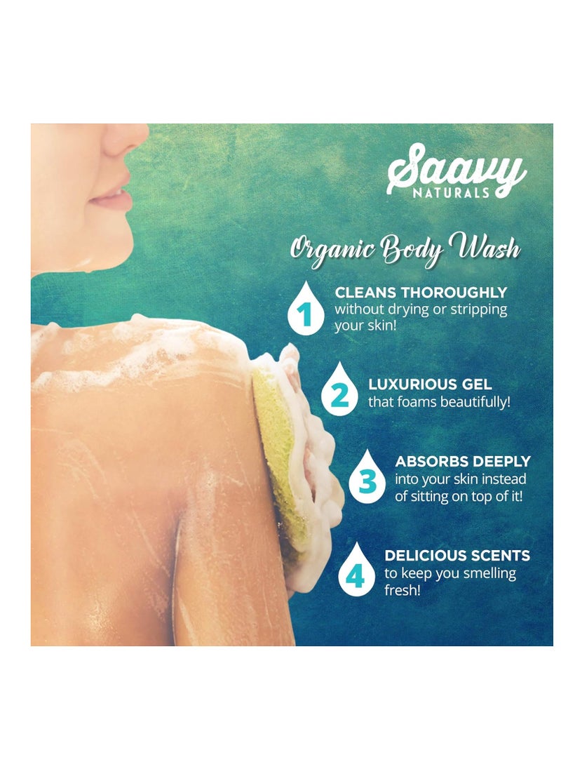 Saavy Naturals - Saavy Naturals Bay Rum and Hemp Body Wash for Women and Men, Luxurious, Rich and Creamy Gel Shower, Natural Scented Body Wash, Vegan and Gluten Free Hemp Body Soap, 8 Oz, 2 Pack - Image 1