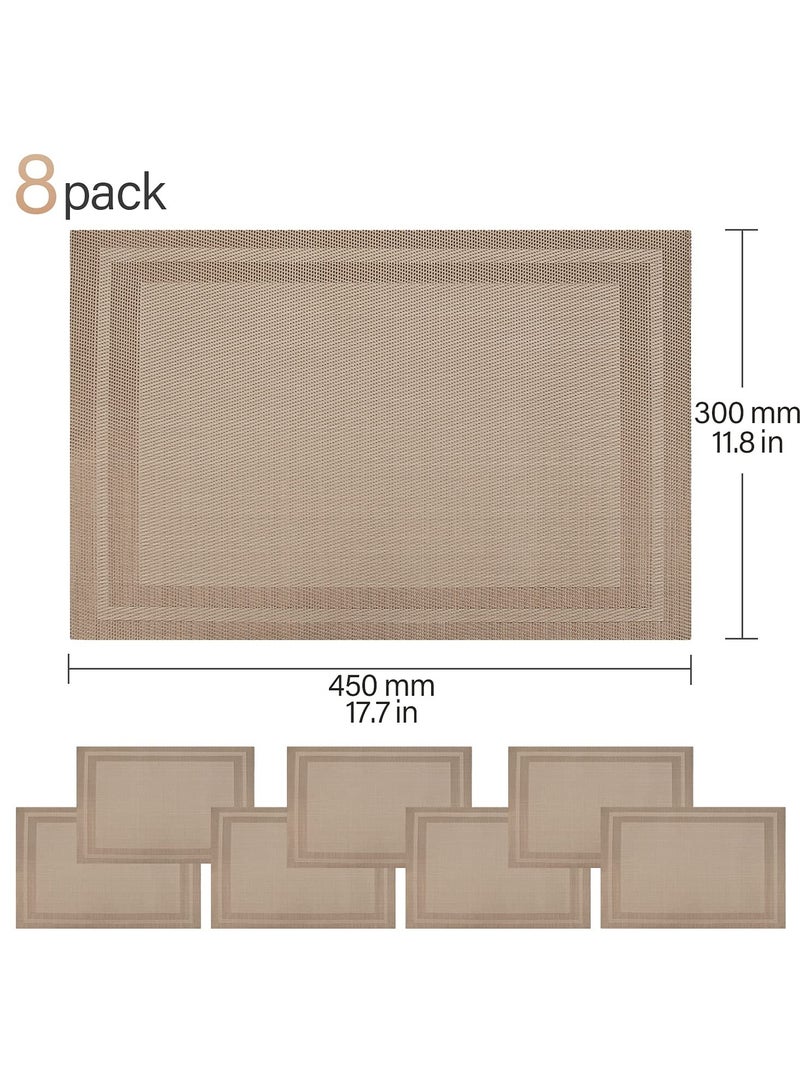 مجموعة من 6 مفارش أطباق، مفارش أطباق معزولة من الفينيل غير قابلة للانزلاق، مفارش أطباق قابلة للغسل لتزيين حفلات المطاعم، 45 × 30 سم (شامبانيا) - Image 4