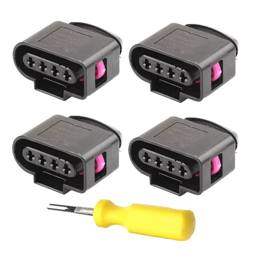 LDCRE 4Pcs Ignition Coil Connector Repair Kit 4B0973724Fits for VW Passat Tiguan Beetle Golf Jetta AUDI A3 A4 A5 A6 Q7 TT R8 Harness Plug Replace 4B0973724 4B0973724 - Image 1