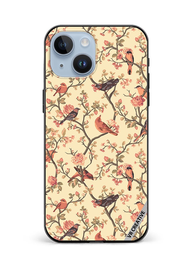 VR CREATIVE Protective Case Cover For Apple iPhone 15 Plus Birds Sitting On A Tree Design Multicolour - Image 1