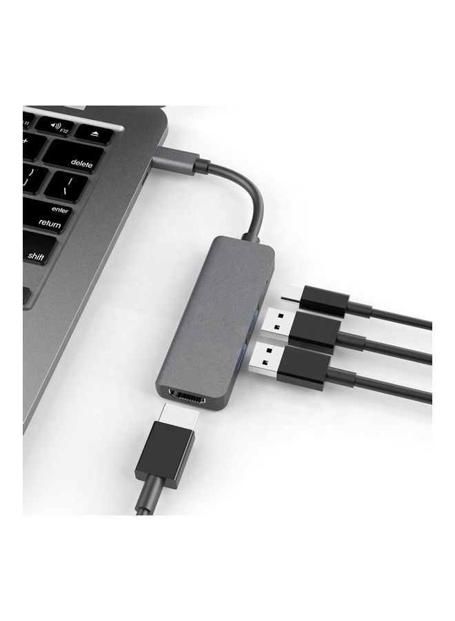 NIBEMINENT 4-In-1 Type-C To 4K HDMI Hub Grey - Image 2