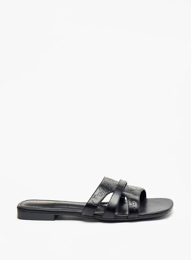Celeste Women's Monogram Detail Slip-On Flat Sandals