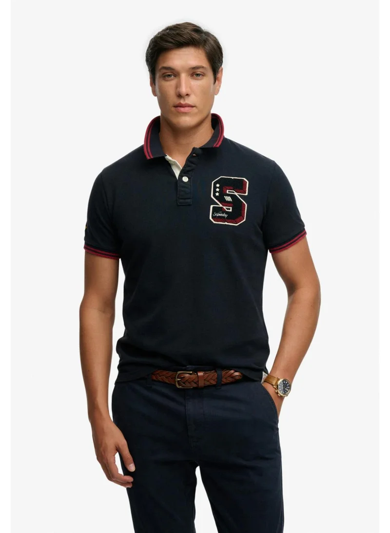 Vintage Athletic Patch Polo Shirt