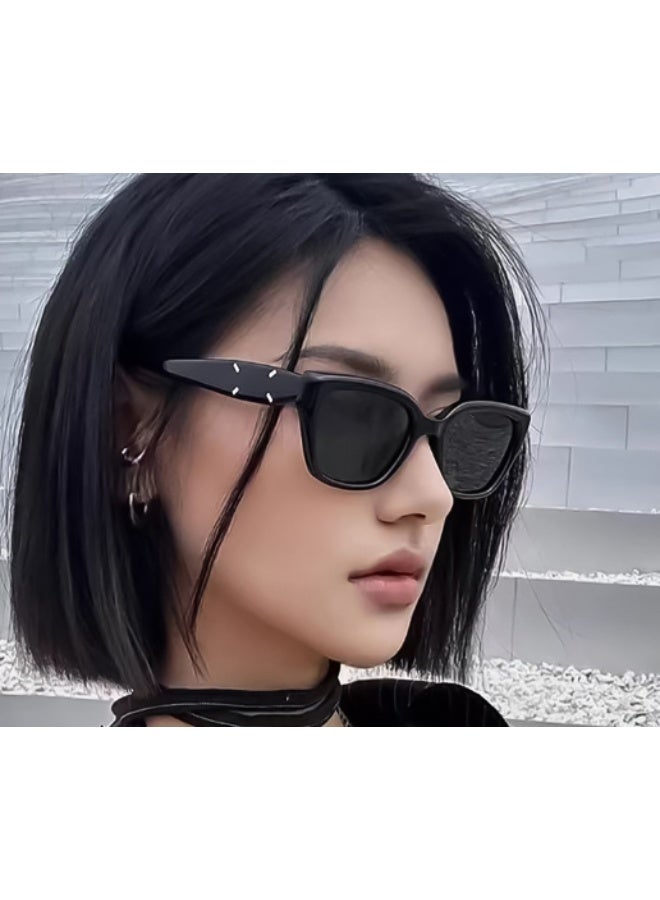 نظارات الشمس الكلاسيكية للنساء، أزياء نظارات الشمس المربعة السميكة، إطار كثيف - Image 2