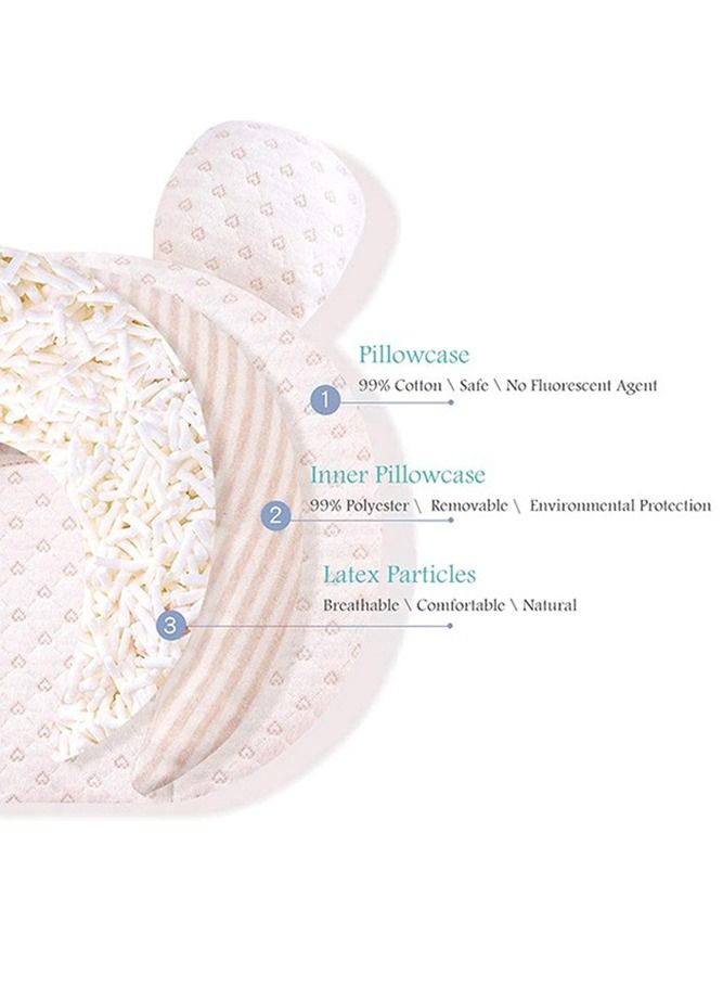 جونيس وسادة تشكيل الرأس لحديثي الولادة وسادة رضاعة ناعمة من الإسفنج الميموري للرضع بيج - Image 3