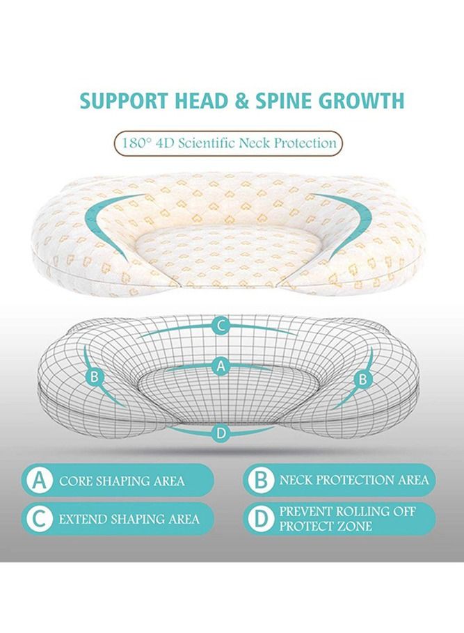 جونيس وسادة تشكيل الرأس لحديثي الولادة وسادة رضاعة ناعمة من الإسفنج الميموري للرضع بيج - Image 5