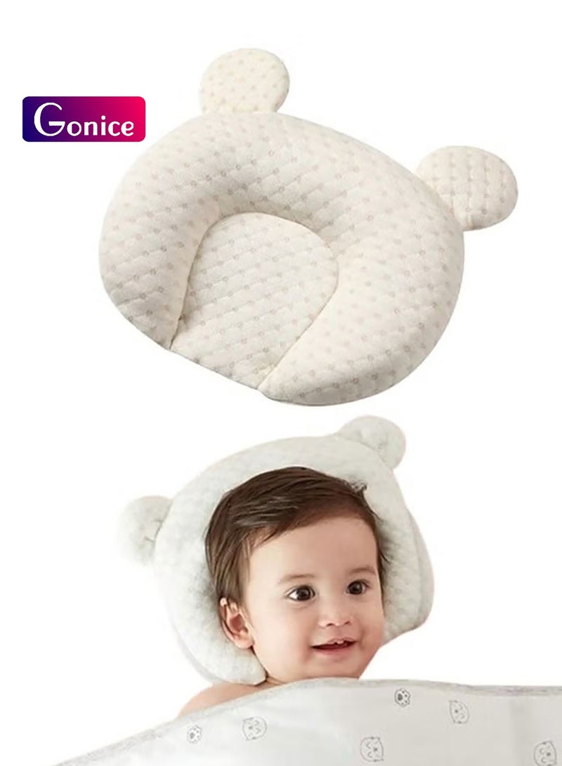 جونيس وسادة تشكيل الرأس لحديثي الولادة وسادة رضاعة ناعمة من الإسفنج الميموري للرضع بيج - Image 1