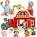 bessome 15Piece Upgraded Farm Animal Big Barn Playset Gifts for Toddlers ChristmasMontessori Learning Toys for 18 Months Olds Girls BoysPretend Animal with Tractor Birthday Easter Gifts for 2 Years - Image 2