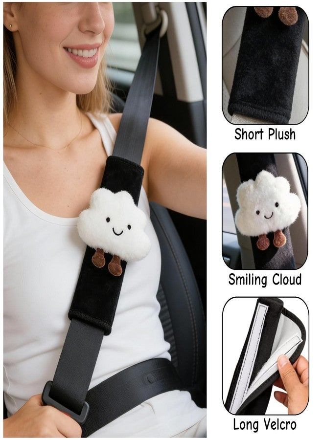 Zigihos 2/4 PCS Cute Seat Belt Cover Pads, Cartoon Cloud Seatbelt Covers for Kids and Adults, Soft Seatbelt Cushion, Car Seat Strap Pads (2) - Image 3
