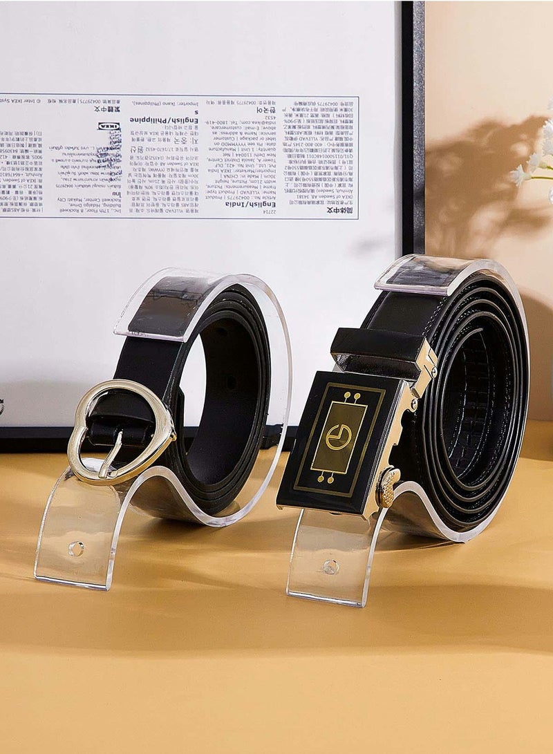 Belt Display Stands Set, 4 Pcs Clear Acrylic Belt Organizer Belt Display Case