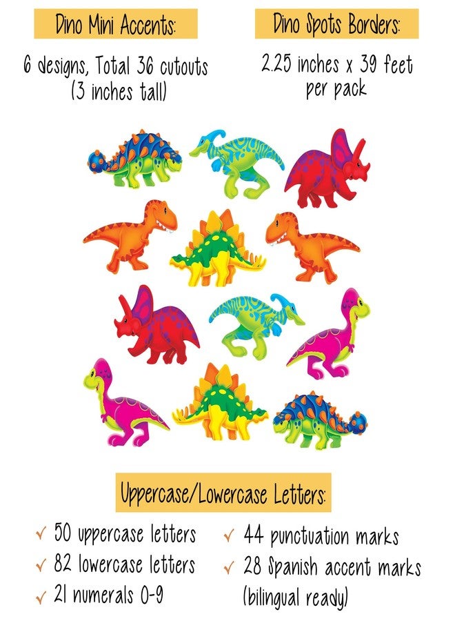Trendzeen Dinosaur Bulletin Board - with Dinosaur Cutouts, Dino Themed Letters, Border, Mini Rewards Card Set | Dinosaur Decorations for Classroom, Name Tags, Lockers, Wall, Reward Chart | 4 Items - Image 2