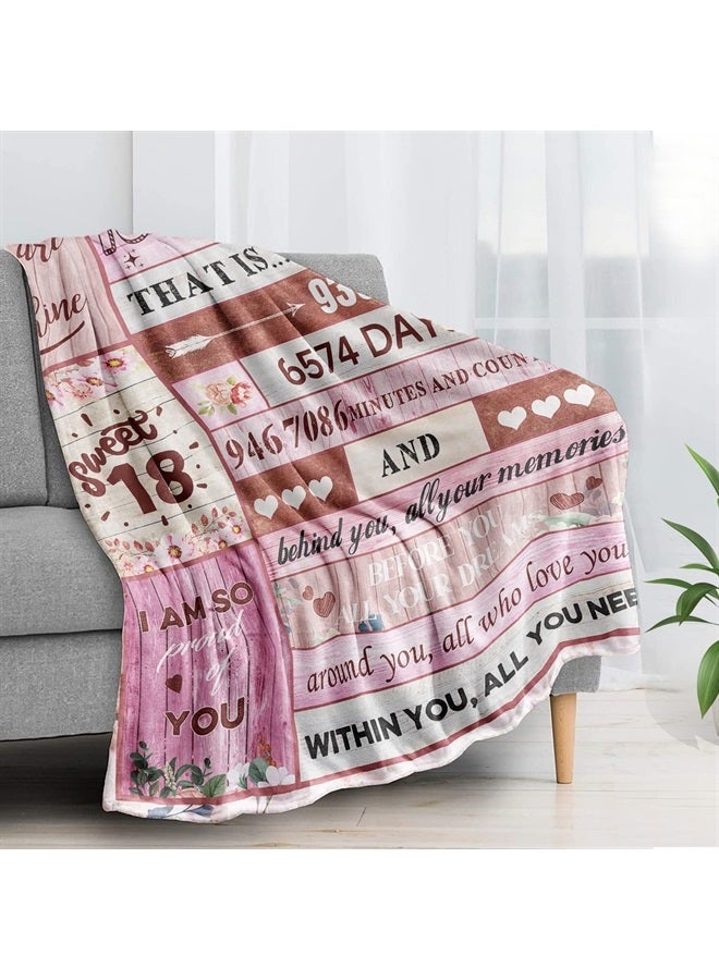 Biapian 18th Birthday Gifts for Girls, 18th Birthday Blanket for Girl 18 Year Old Girl Birthday Gift Ideas Blanket Gifts for 18 Year Old Birthday Gift for Girl Daughter Granddaughter 50"x60"  - Image 4