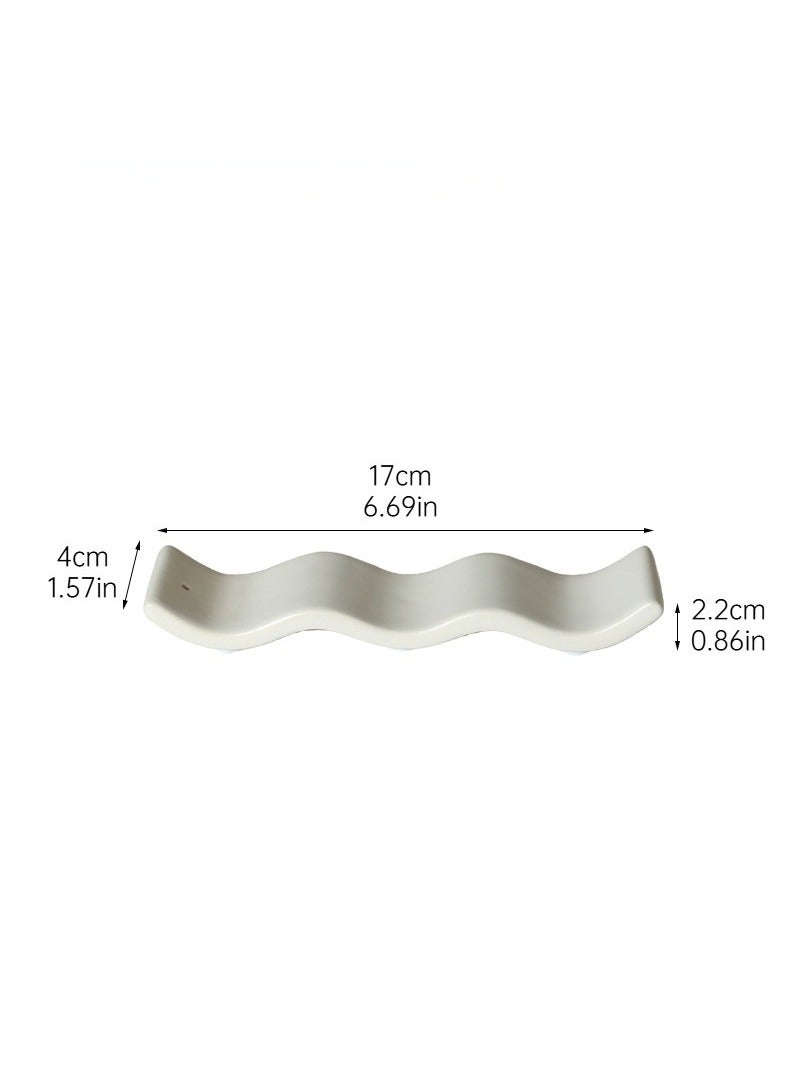 Small Glossy Ceramic Incense Holder – Compact Aromatherapy Stick Holder for Meditation, Yoga, and Home Decor (Ivory)  - Image 5