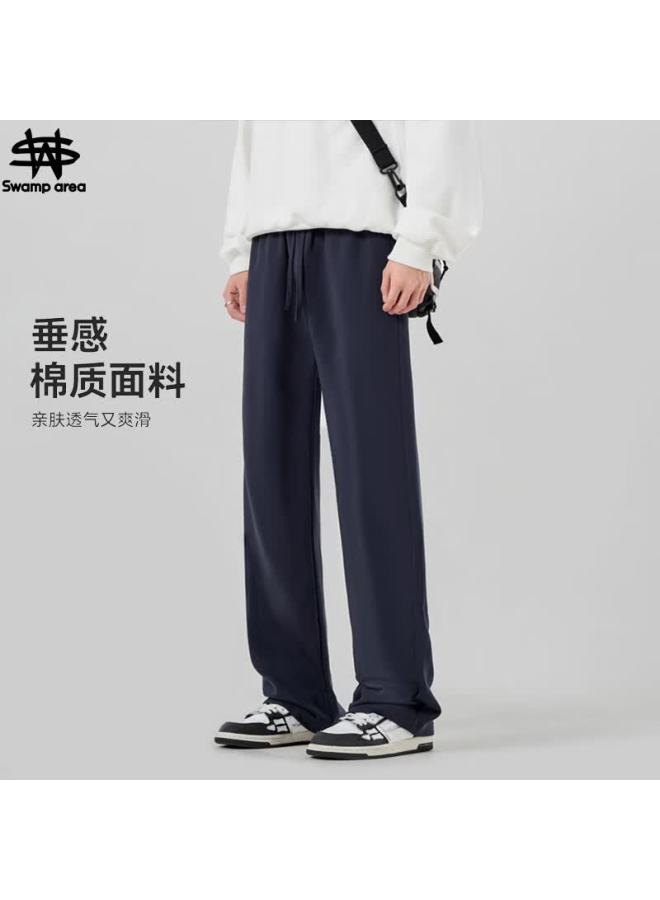 Swamp Area Men's American Style Sports Pants Spring Autumn Draped Loose Casual Straight Sweatpants Ks334 Royal Blue M - Image 1