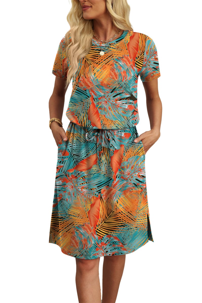 OFEEFAN Summer Dresses for Women 2026 Spring Sundresses Casual Long Flowy Beach Vacation Date Cruise Essentials 2026 Floral S - Image 4