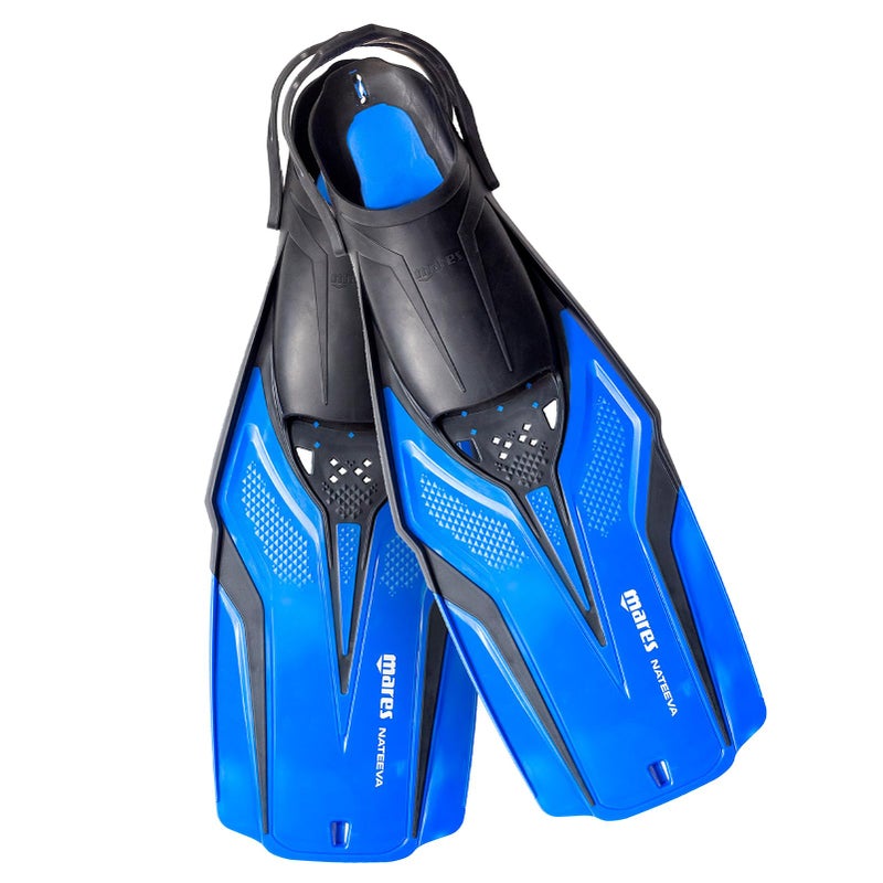 MARES Nateeva Snorkeling Fins Open Heel Swimming Flippers for Adults Juniors Blue LargeXLarge - Image 2