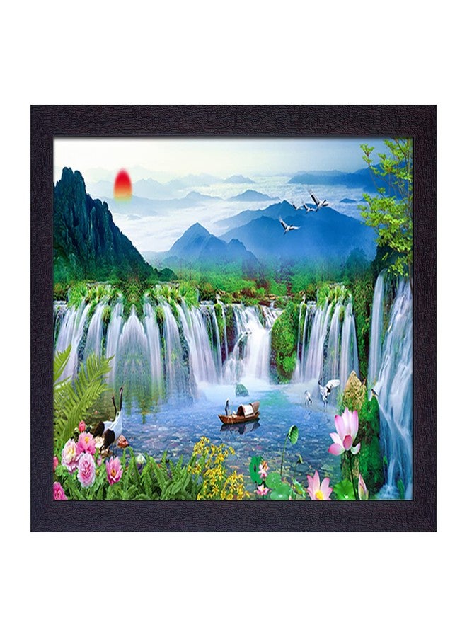 Masstone Vastu Natural Waterfall UV Matt Textured Effect Framed HD Digital Reprint, Wall Art Painting for D�cor Home/Office/Bedroom/Living Room Wall (Multicolor, 35X28 CM), Pack of 1 - Image 1