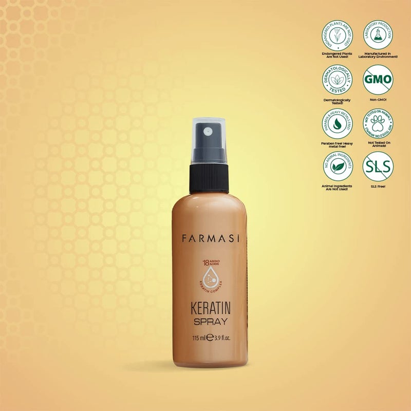 FARMASI Keratin Hair Spray, Thickening Spray for Repair & Shine, Volume, Styling Rejuvinating Formula For Damaged Hair, 3.9 fl. oz - Image 2