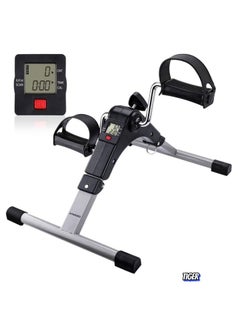 Mini Folding Stationary Bike with LCD Monitor, Adjustable Resistance, Leg and Arm Exercise Machine for Home Workout, Compact Design, Non-Slip Pad, Ideal for Low-Impact Cardio and Fitness