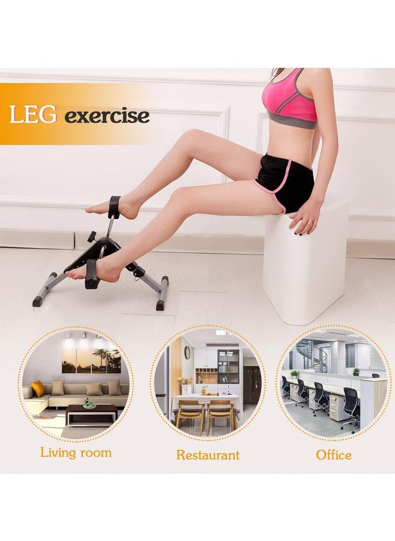 JAJEEK - Mini Folding Stationary Bike with LCD Monitor, Adjustable Resistance, Leg and Arm Exercise Machine for Home Workout, Compact Design, Non-Slip Pad, Ideal for Low-Impact Cardio and Fitness - Image 1