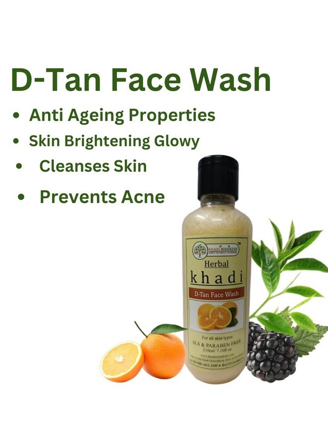 Khadi Rishikesh Herbal De-Tan Face Wash | For Women/Men | Tan Removal, Brightening and Glowing Skin |With Blackberry & Orange Peel Extract,Anti Ageing Properties-210ML - Image 2