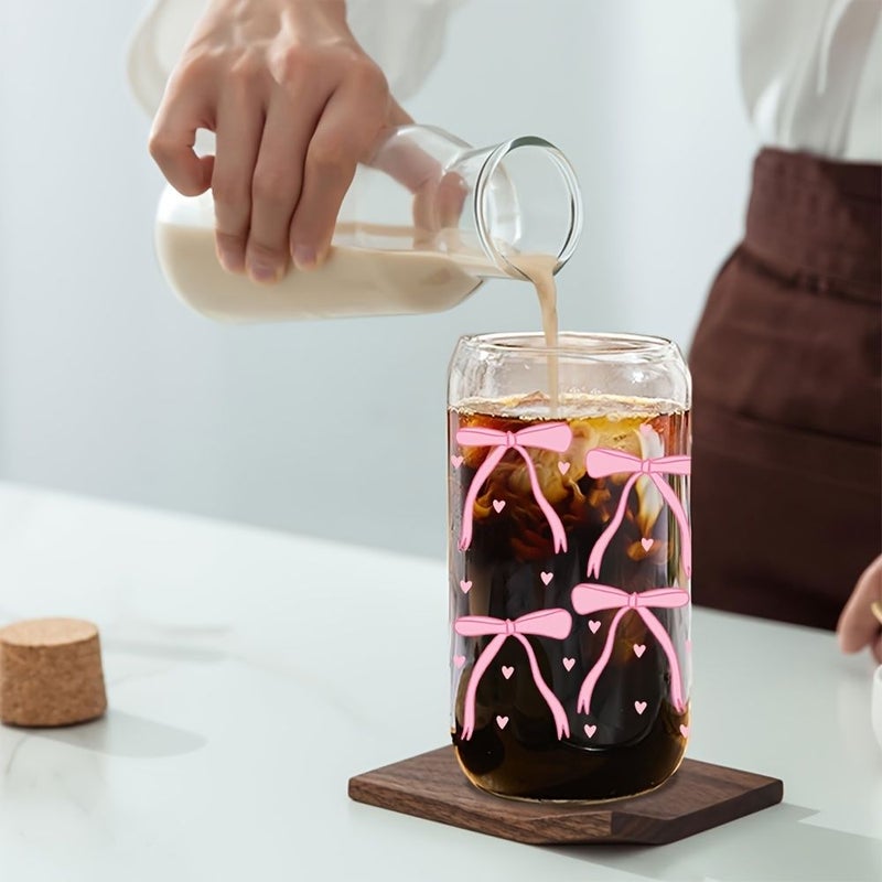 4pcs Pink Bow Ribbon Design Dtf Transfer Waterproof Scratch Resistant High Quality Art Crystal Labels For 16 Ounce Glass Cups And Mugs - Image 3