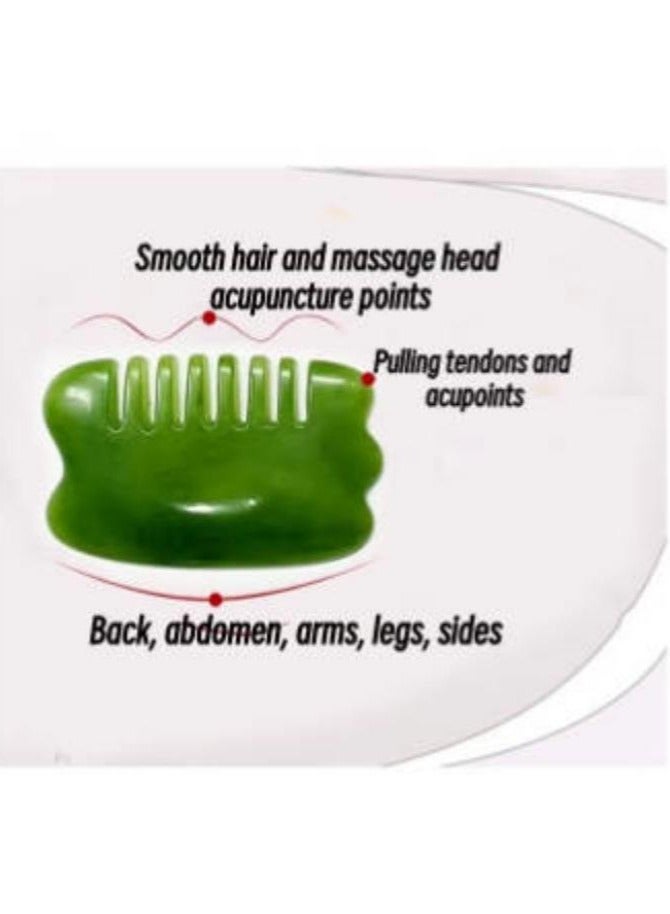 جهاز تدليك اليشم مكون من 7 قطع مع مجموعة أدوات للوجه من الكوارتز الطبيعي جهاز تدليك الوجه والرقبة والجسم أداة تدليك لوح كشط احترافي لعلاج التصريف اللمفاوي واسترخاء الجسم - Image 3