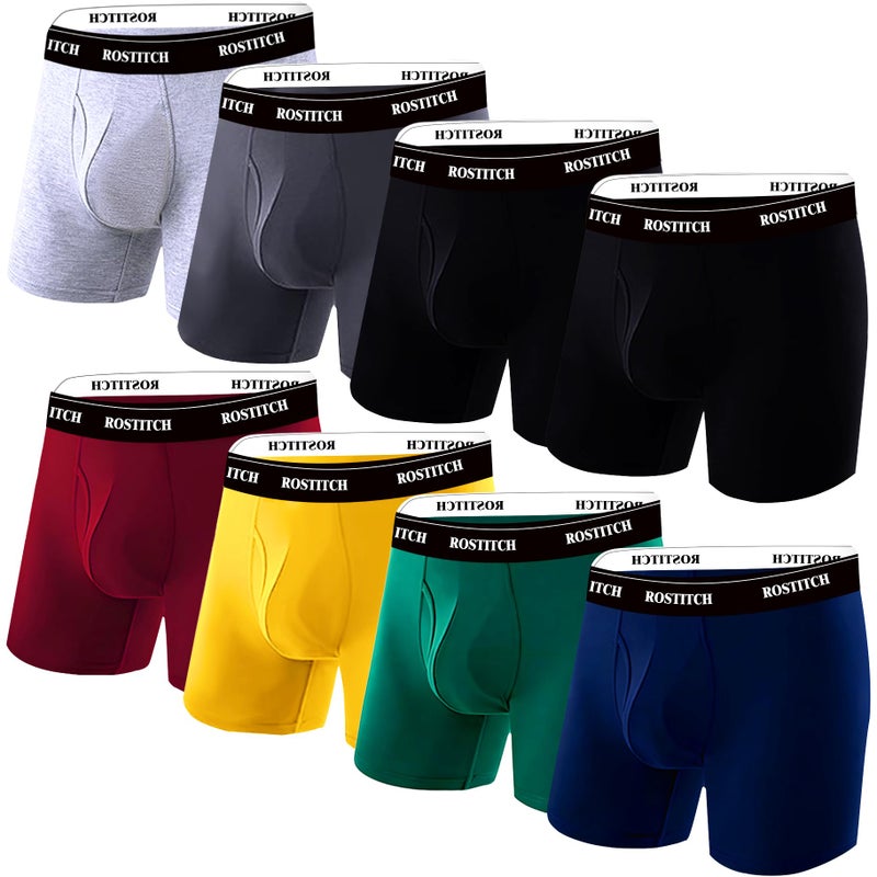 ROSTITCH Men's Boxer Briefs, Soft and Breathable Cotton menâ€˜s underwearâ€™with ComfortFlex Waistband, mens underwear S-3Xl (US, Alpha, Medium, Regular, Regular, 20D0502 7clours8pack) - Image 1