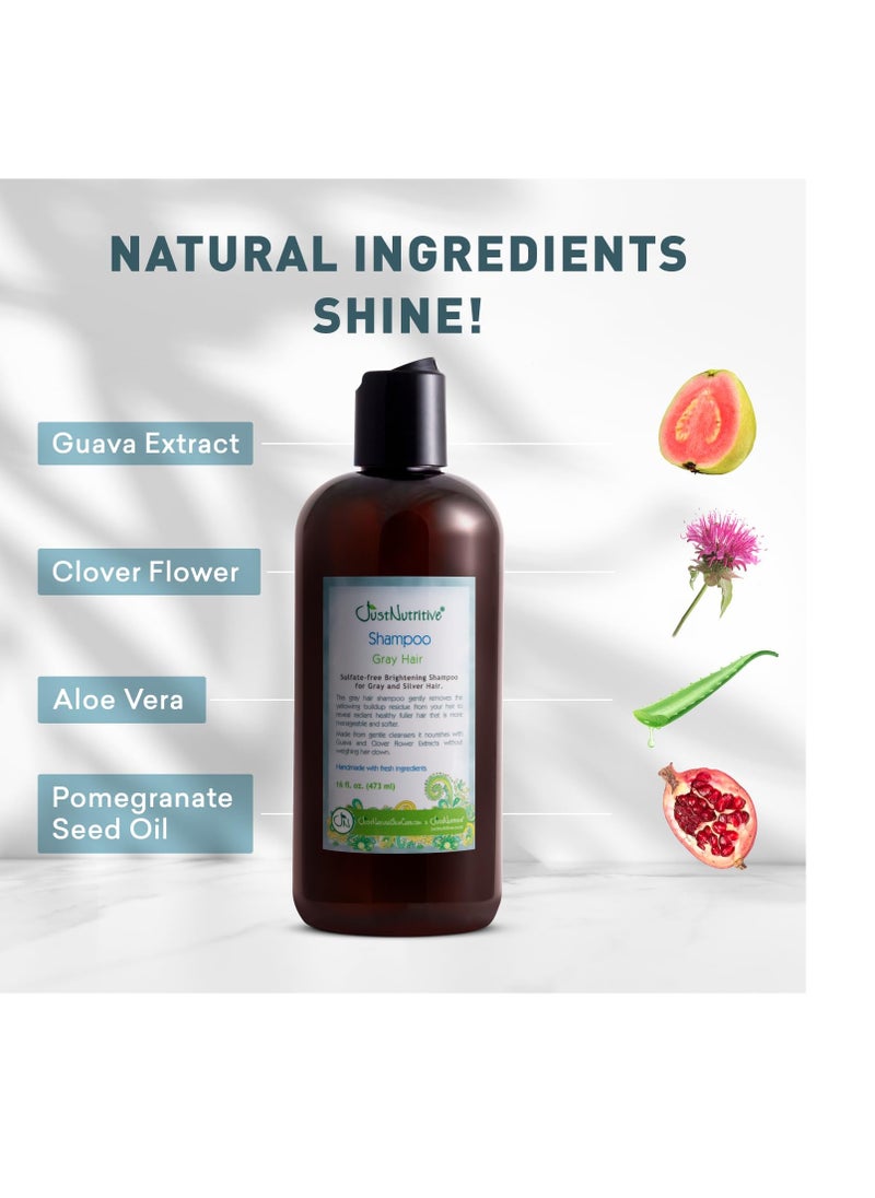 Just Nutritive Just Nutritive Gray Hair Shampoo | Gray Hair Treatment | Just Natural Hair Care | Natural Shampoo 16 Oz  - Image 5